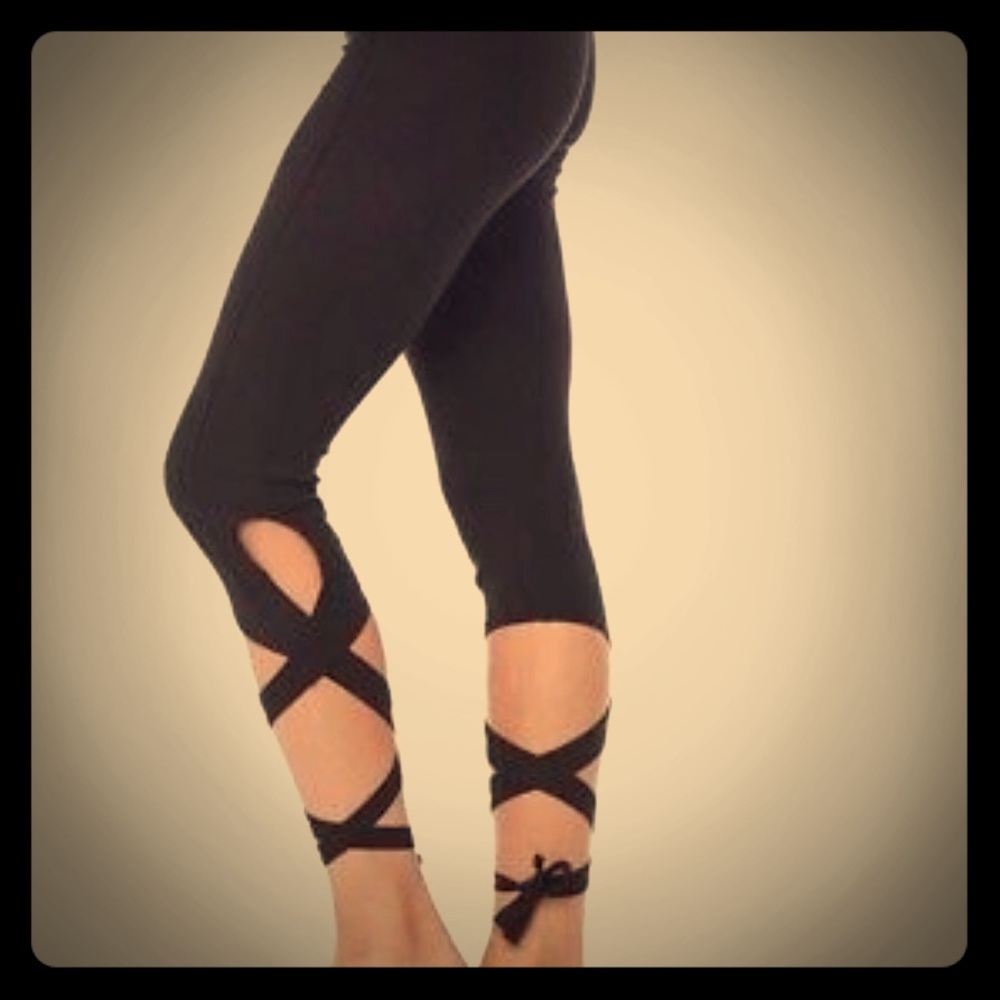 free people yoga leggings tie up calf